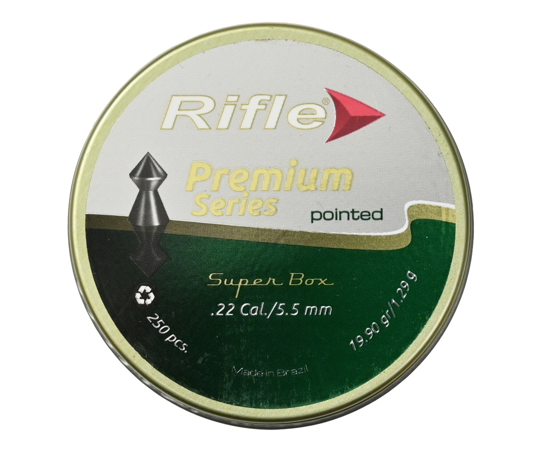 

Пуля пневм. RIFLE Premium Series Pointed 5,5 мм. 1,29 гр. (250 шт.) 6021EX, Серебристый, Pointed