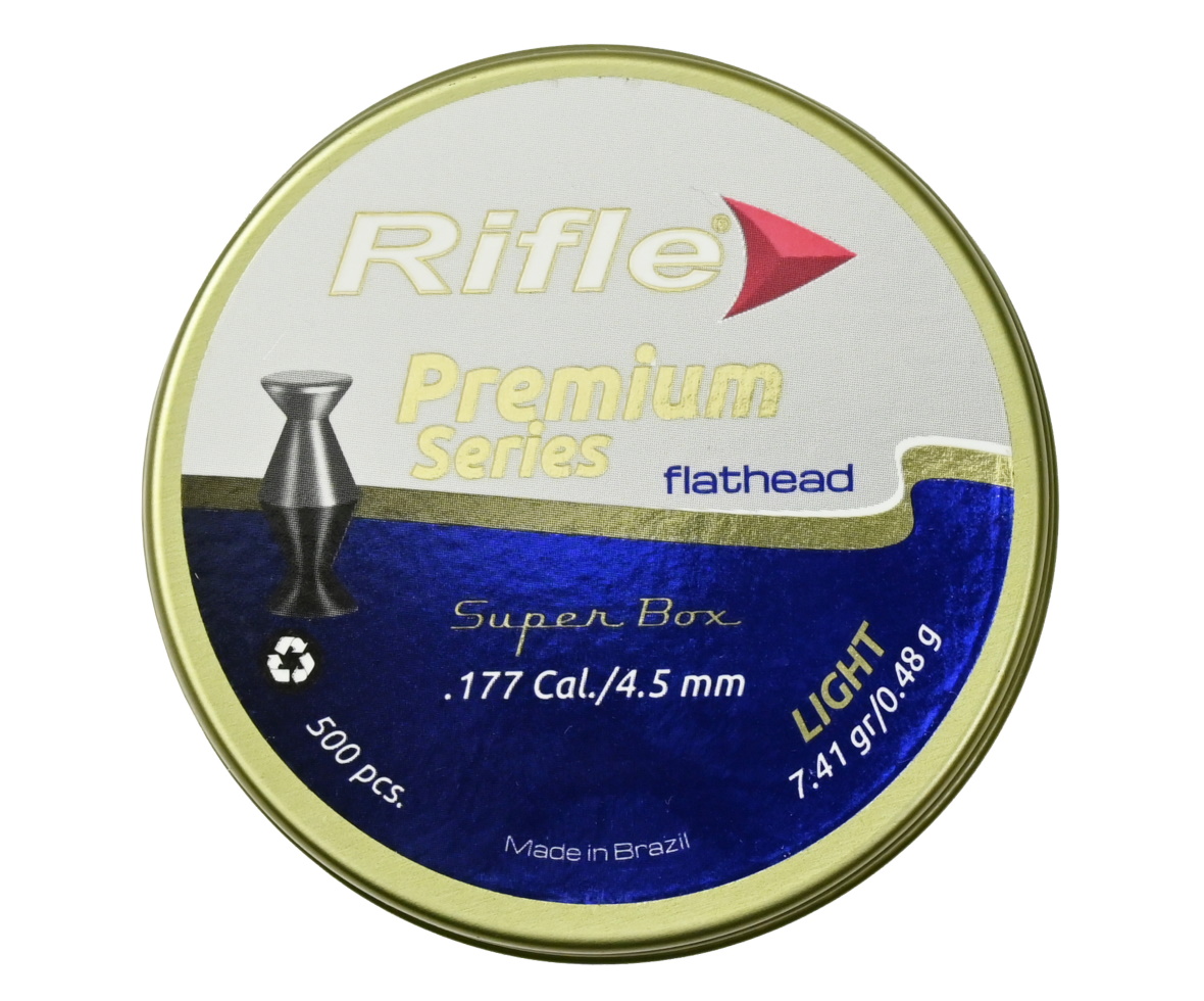 Пуля пневм RIFLE Premium Series Flathead Light 45 мм 048 гр 500 шт в банке 6011L50EX 1253₽