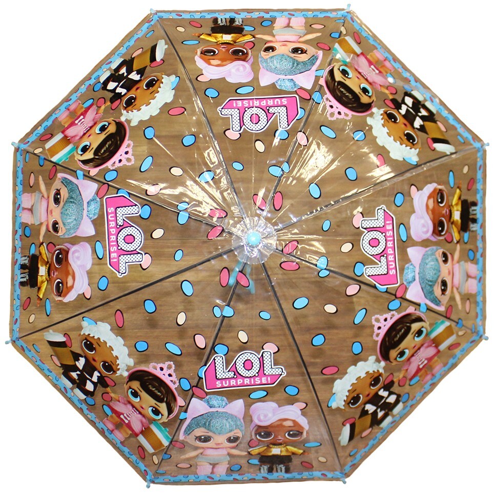 Зонт детский LOL со свистком, прозрачный зонт детский полуавтоматический милые зверюшки r 41см со свистком микс