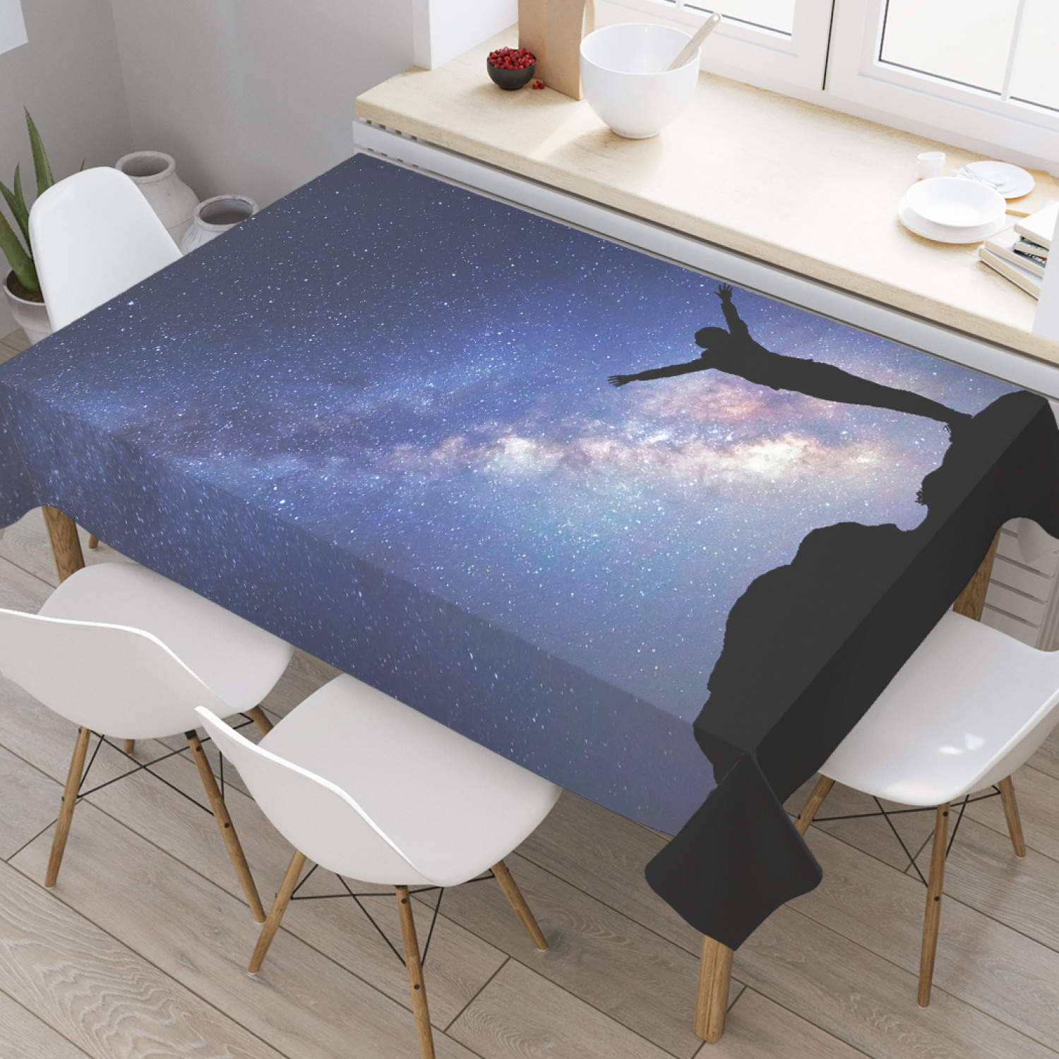 

Скатерть прямоугольная JoyArty "Стремление ввысь" из оксфорда, 120x145 см, Черный, Стремление ввысь