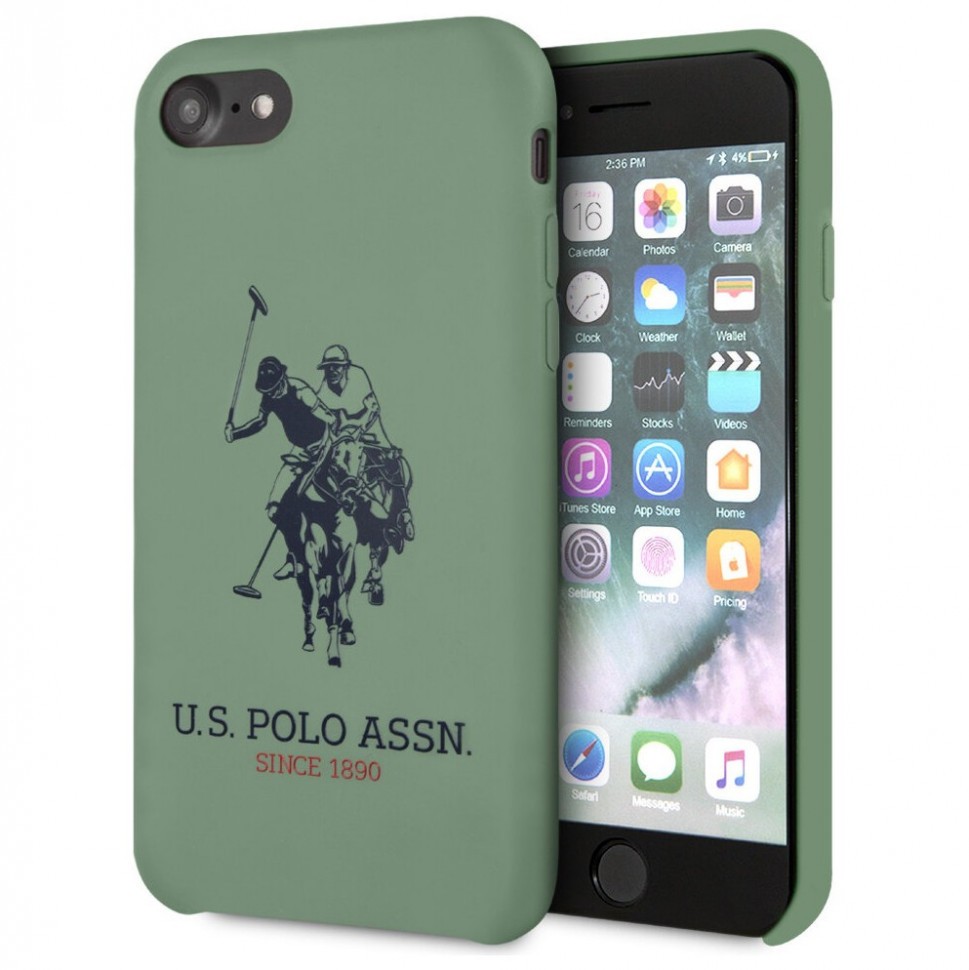 фото Чехол cg mobile u.s. polo assn. liquid silicone big horse iphone se 2020/8/7 зеленый