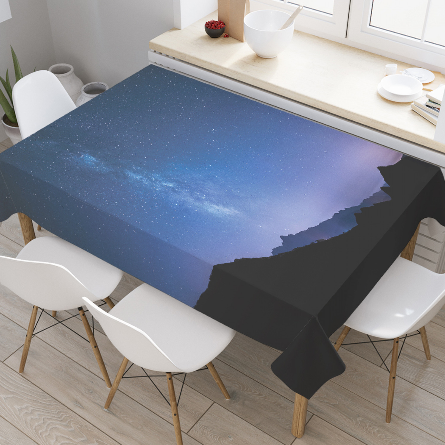 

Скатерть прямоугольная JoyArty "Млечный путь над горами" из оксфорда, 120x145 см, Серый, Млечный путь над горами