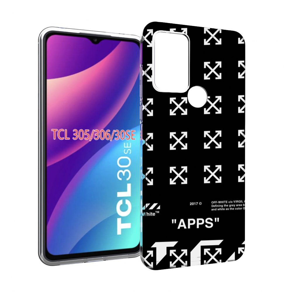 

Чехол MyPads оф-вайт-значки для TCL 30SE/305/306/30E, Tocco