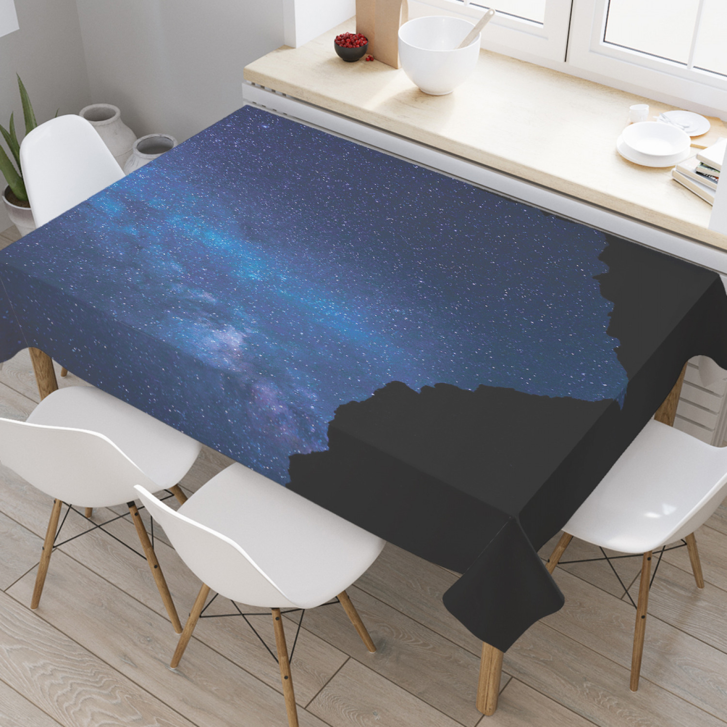 

Скатерть прямоугольная JoyArty "Мрачные звезды и Луна" из оксфорда, 120x145 см, Синий, Мрачные звезды и Луна