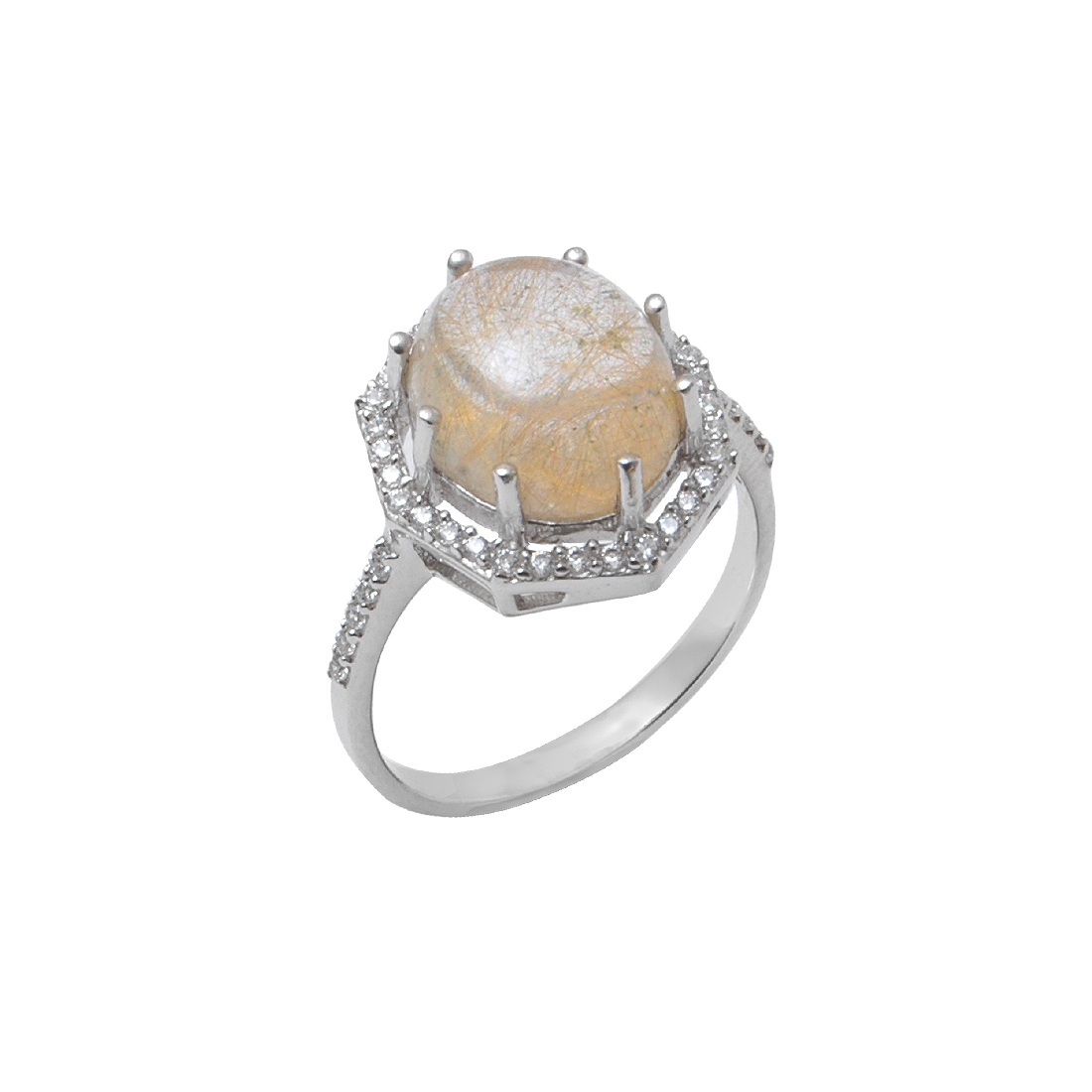 

Кольцо из серебра с кварцем и фианитом р. 18 Balex Jewellery 1410931613, 1410931613