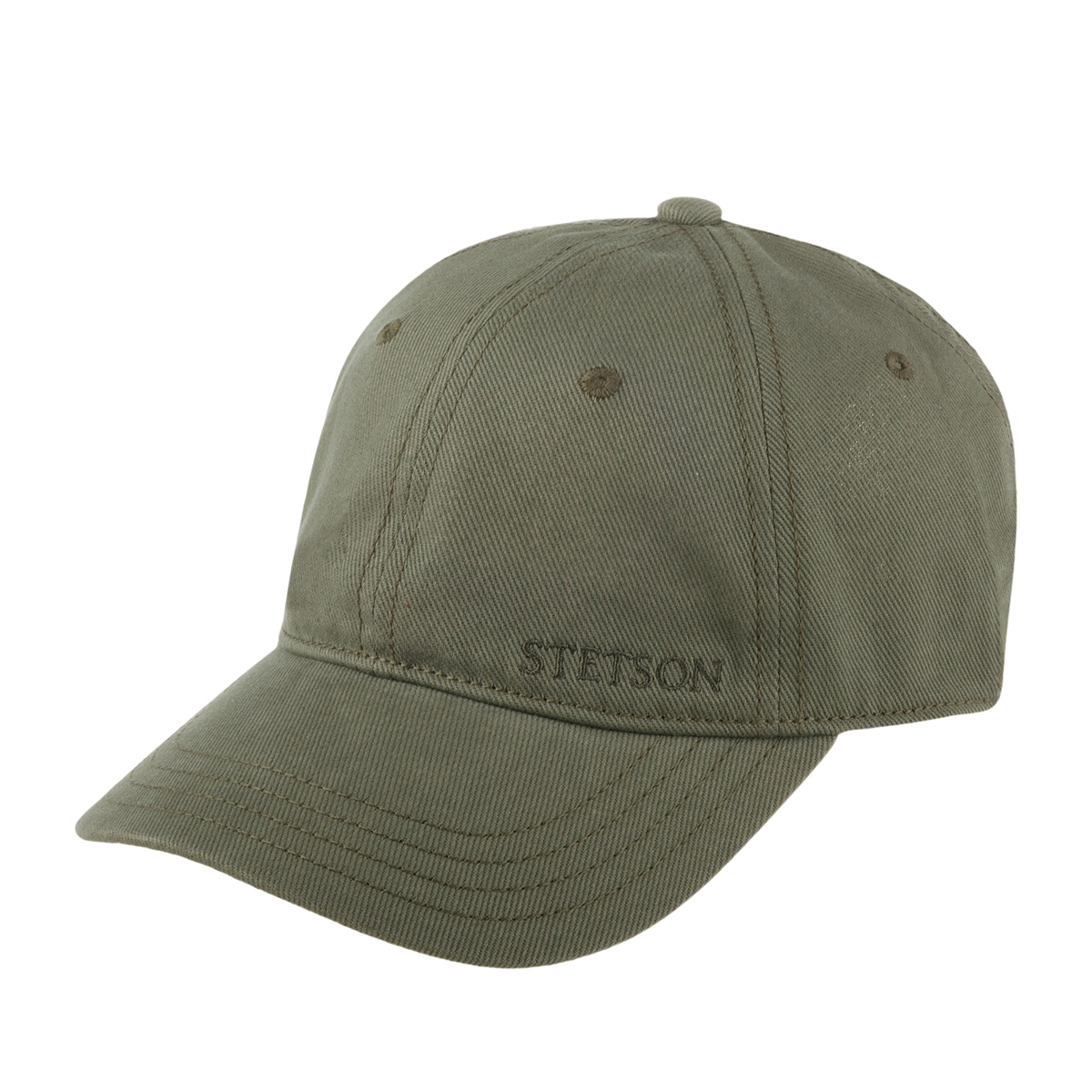 Бейсболка унисекс Stetson 7711142 BASEBALL CAP BRUSHED TWILL оливковая, one size