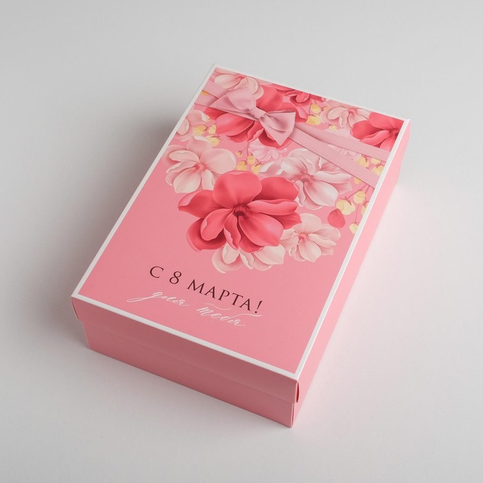 

Коробка складная Дарите Счастье С 8 марта 30 x 20 x 9 см, Розовый