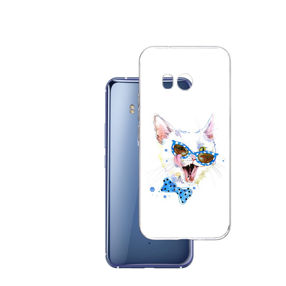 

Чехол MyPads Tocco для HTC U11 белый кот, Прозрачный, Tocco