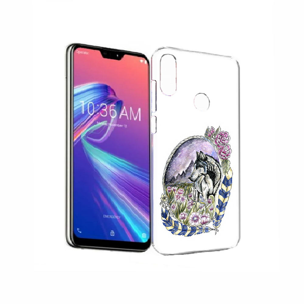 

Чехол MyPads для Asus ZenFone Max Pro (M2) (ZB631KL) нарисованный волк в цветах с перьями, Прозрачный, Tocco