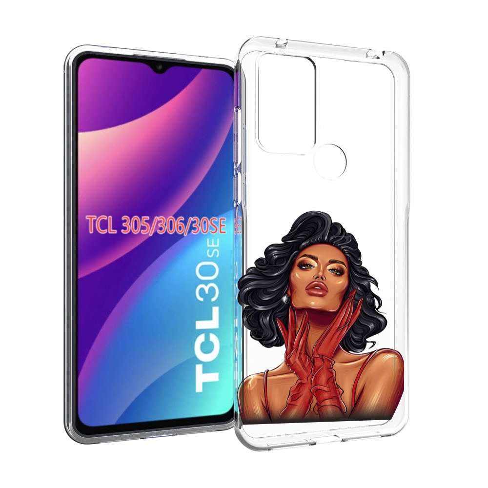 

Чехол MyPads мулатка-в-перчатках женский для TCL 30SE/305/306/30E, Tocco