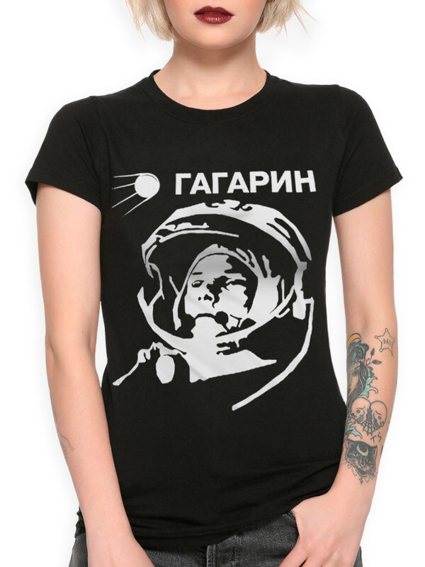 

Футболка женская DreamShirts Studio Космонавт Юрий Гагарин 888080-1 черная 2XL, Черный, Космонавт Юрий Гагарин 888080-1