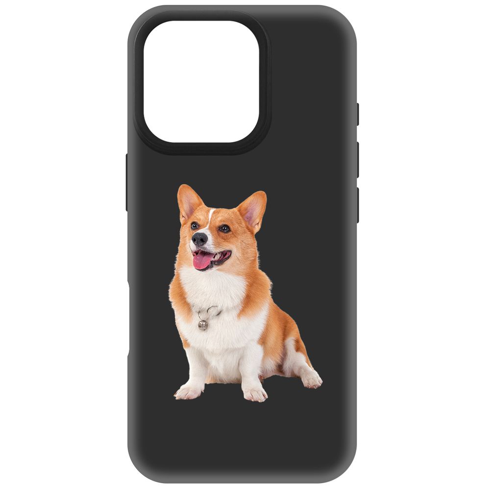 

Чехол-накладка Krutoff Soft Case Корги для iPhone 16 Pro черный