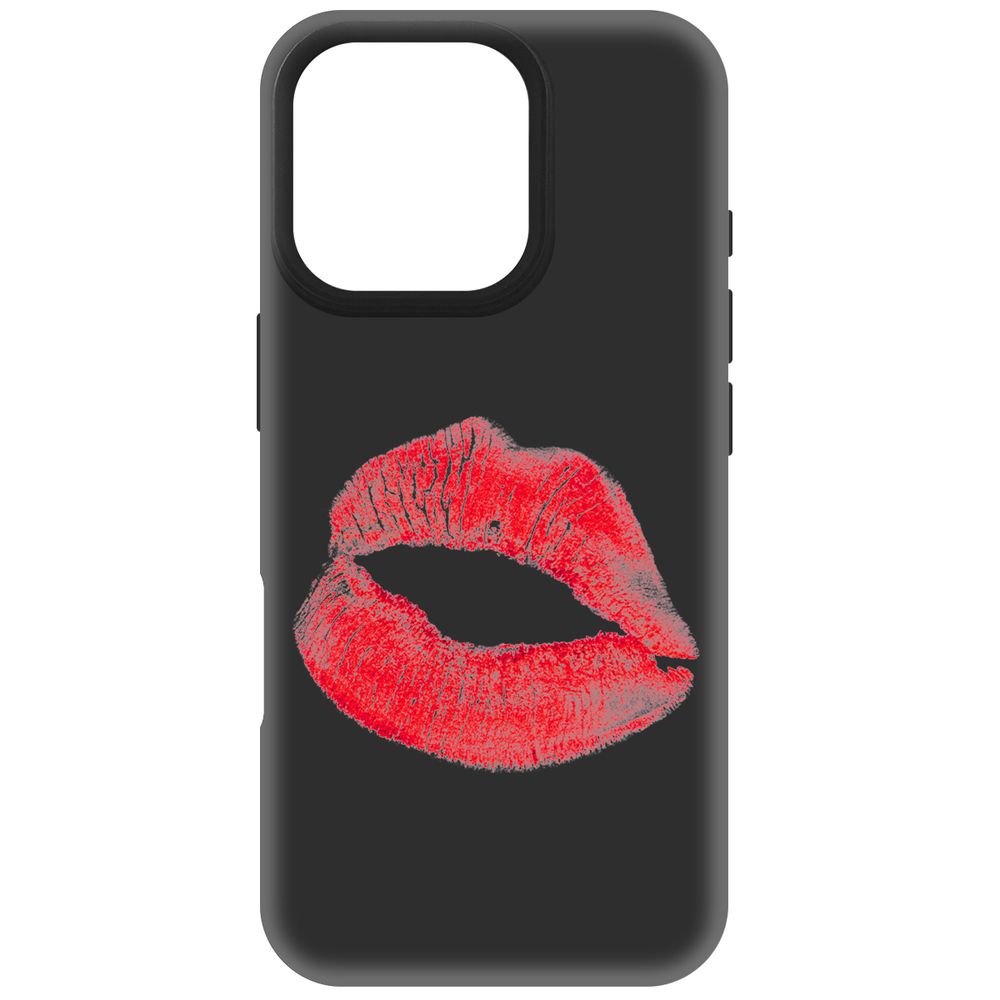 

Чехол-накладка Krutoff Soft Case След помады для iPhone 16 Pro черный