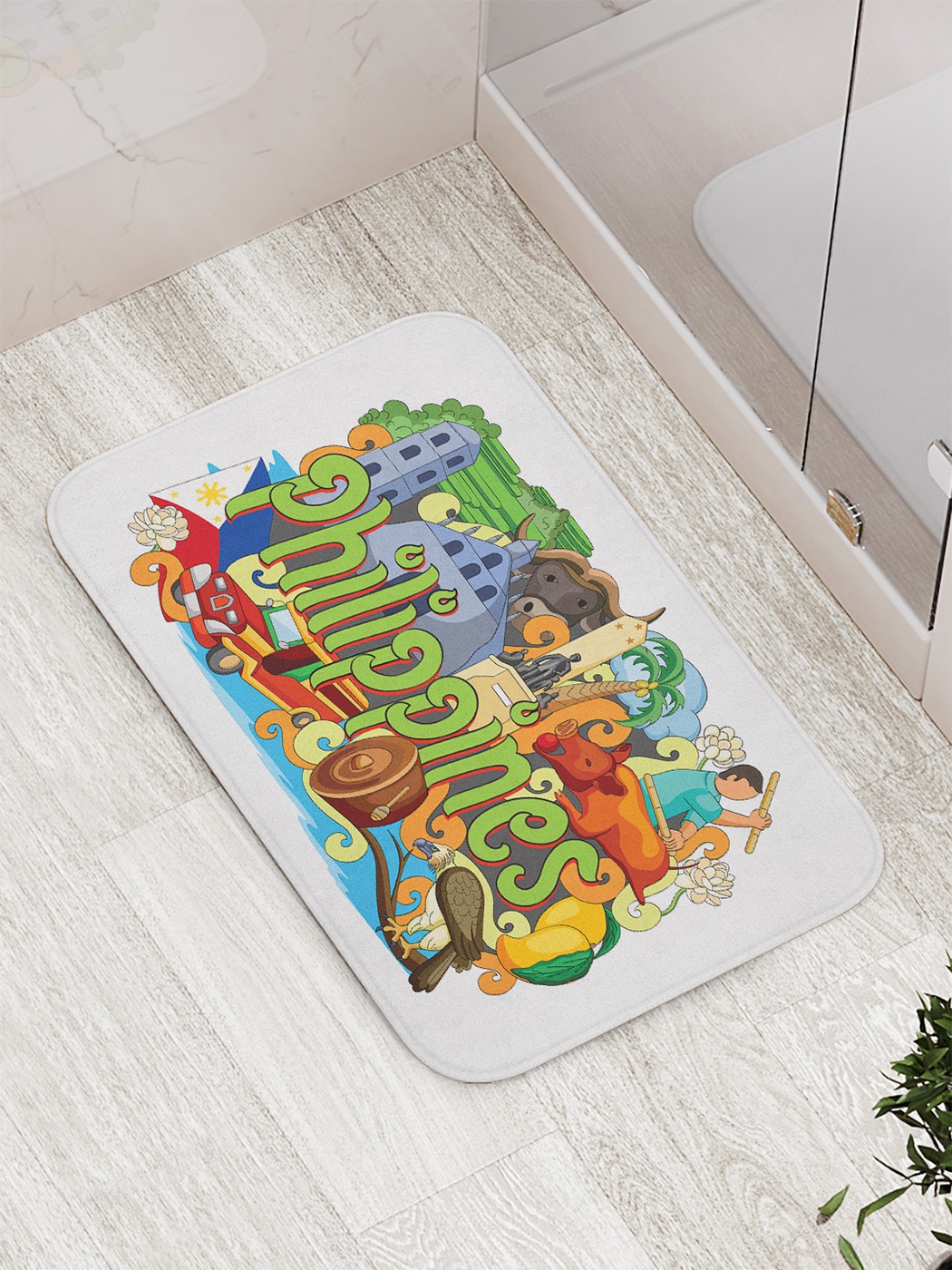 

Коврик противоскользящий для ванной, сауны, бассейна, 77х52 см bath_72740 JoyArty