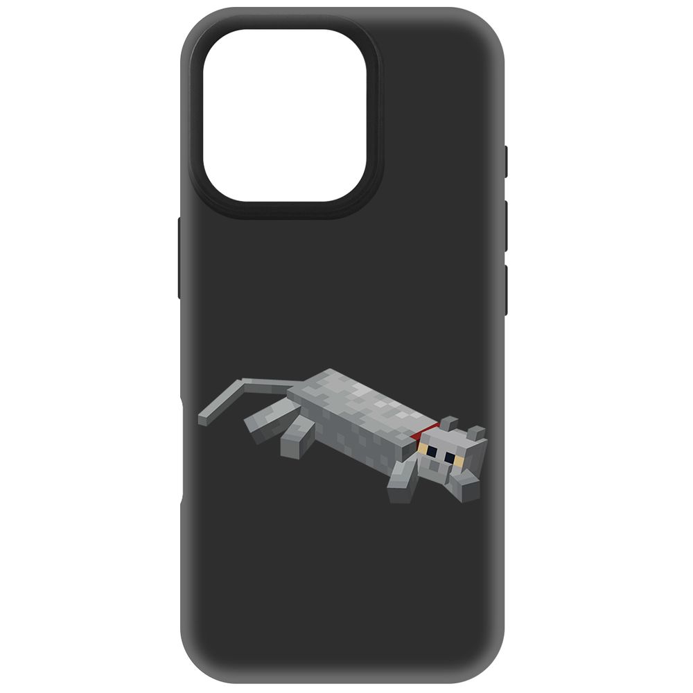 

Чехол-накладка Krutoff Soft Case Minecraft-Кошка для iPhone 16 Pro черный