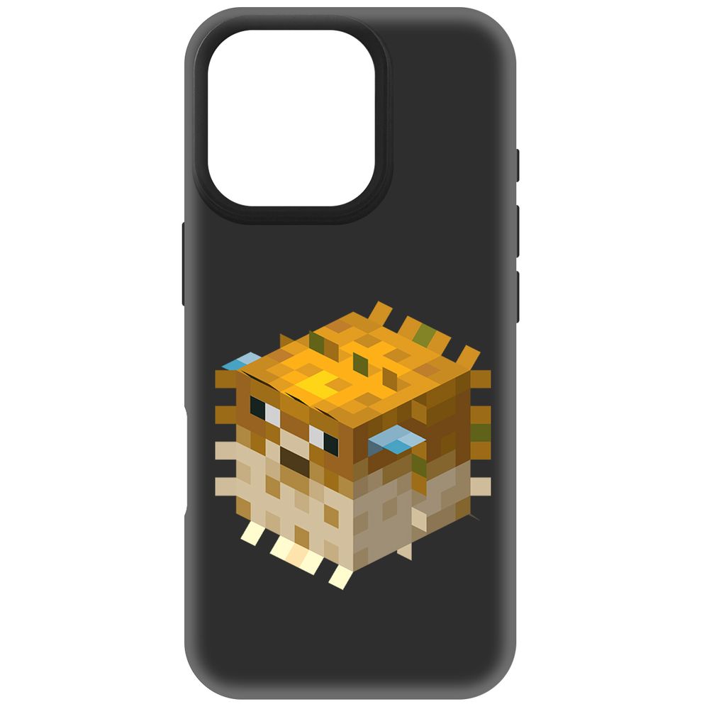 

Чехол-накладка Krutoff Soft Case Minecraft-Иглобрюх для iPhone 16 Pro черный