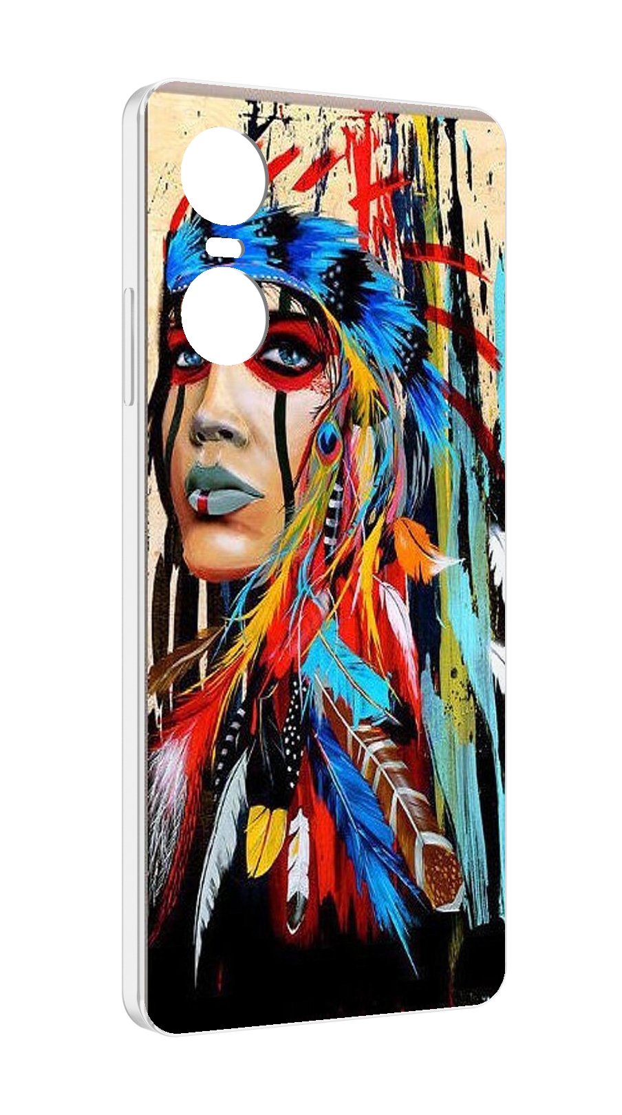 

Чехол MyPads индеец расписной для Tecno Pop 6 Pro, Прозрачный, Tocco