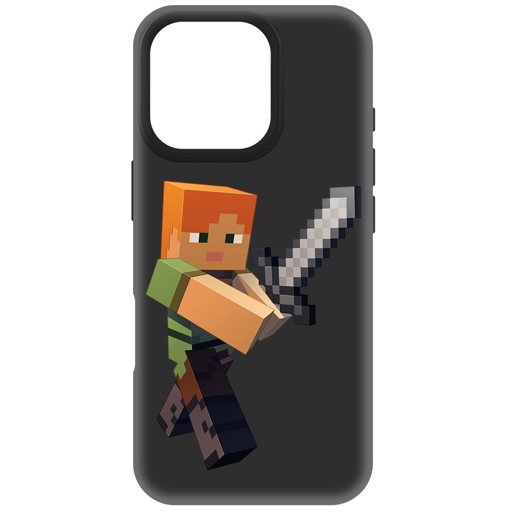 

Чехол-накладка Krutoff Soft Case Minecraft-Алекс для iPhone 16 Pro черный