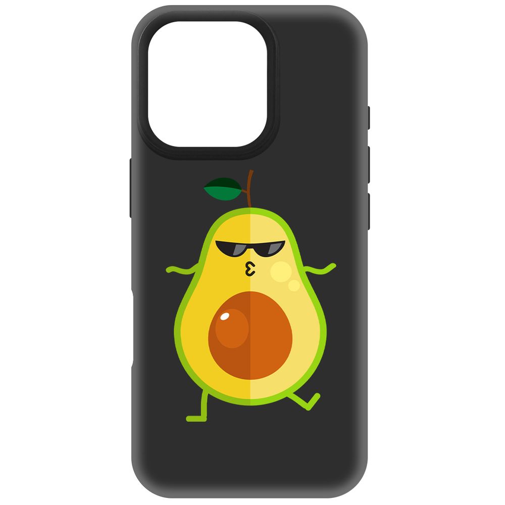 

Чехол-накладка Krutoff Soft Case Авокадо Стильный для iPhone 16 Pro черный