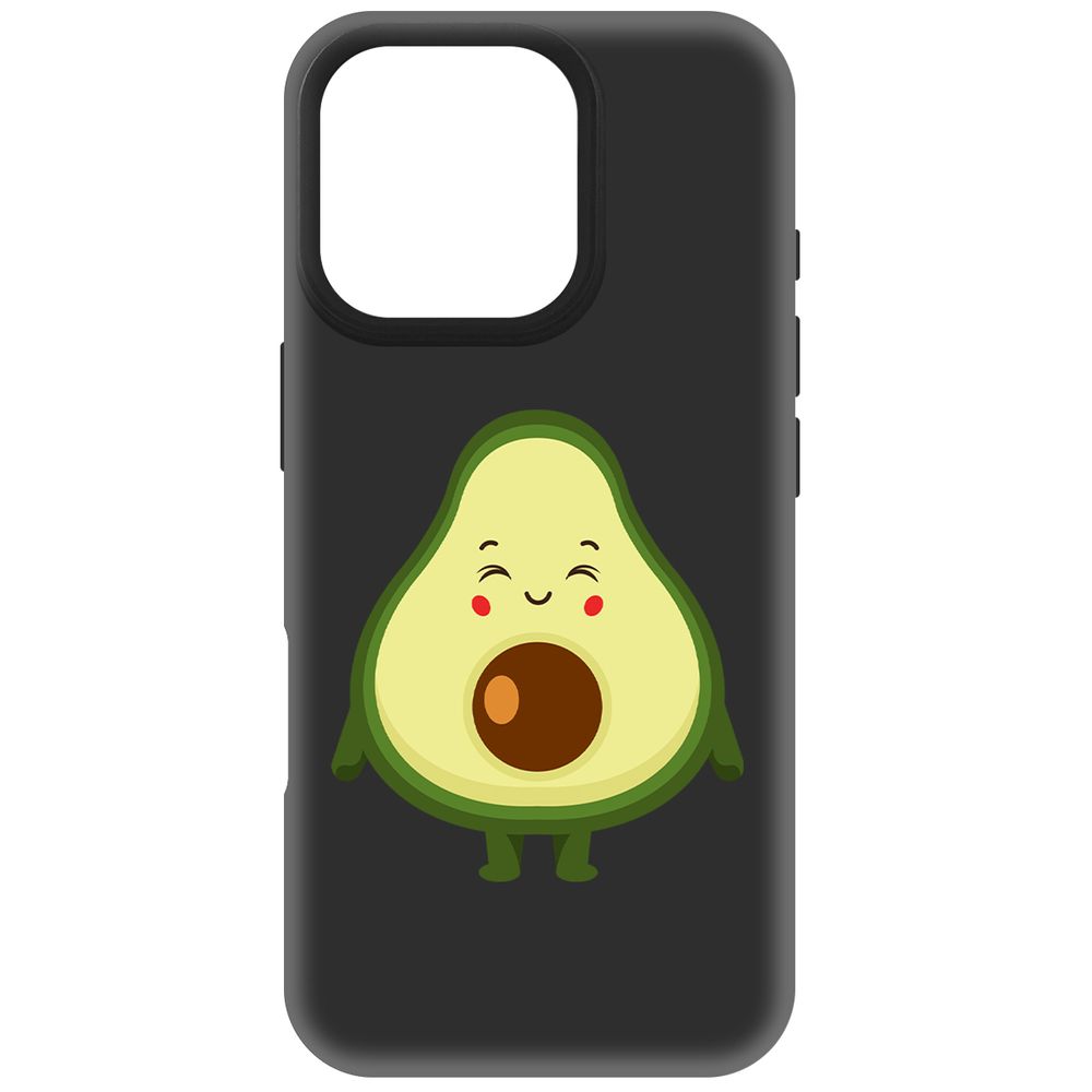 

Чехол-накладка Krutoff Soft Case Авокадо Милый для iPhone 16 Pro черный