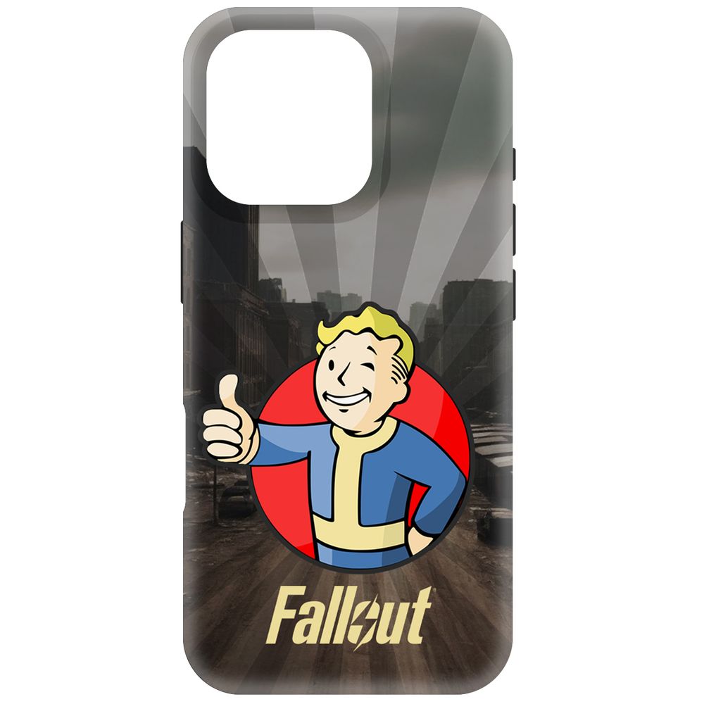 

Чехол-накладка Krutoff Soft Case Фоллаут (Fallout) - Волт-бой для iPhone 16 Pro черный