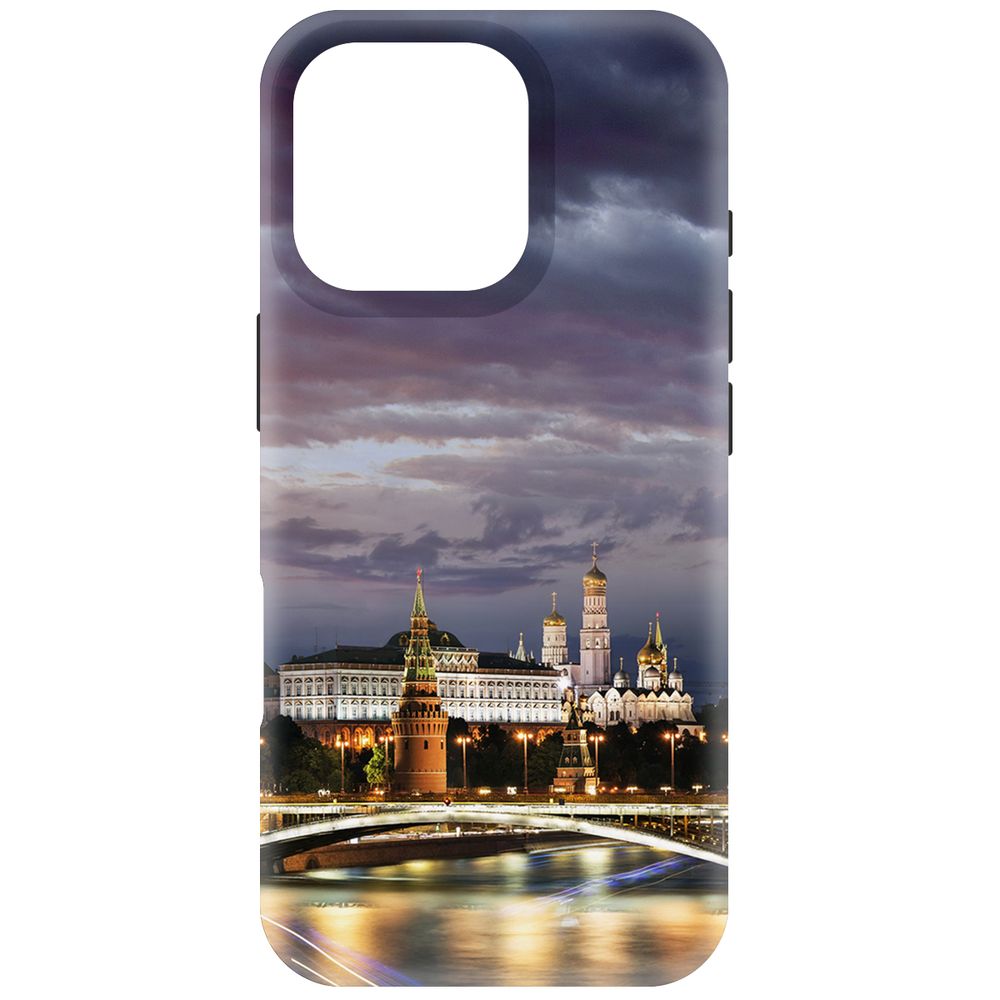 

Чехол-накладка Krutoff Soft Case Россия, Московский Кремль для iPhone 16 Pro черный