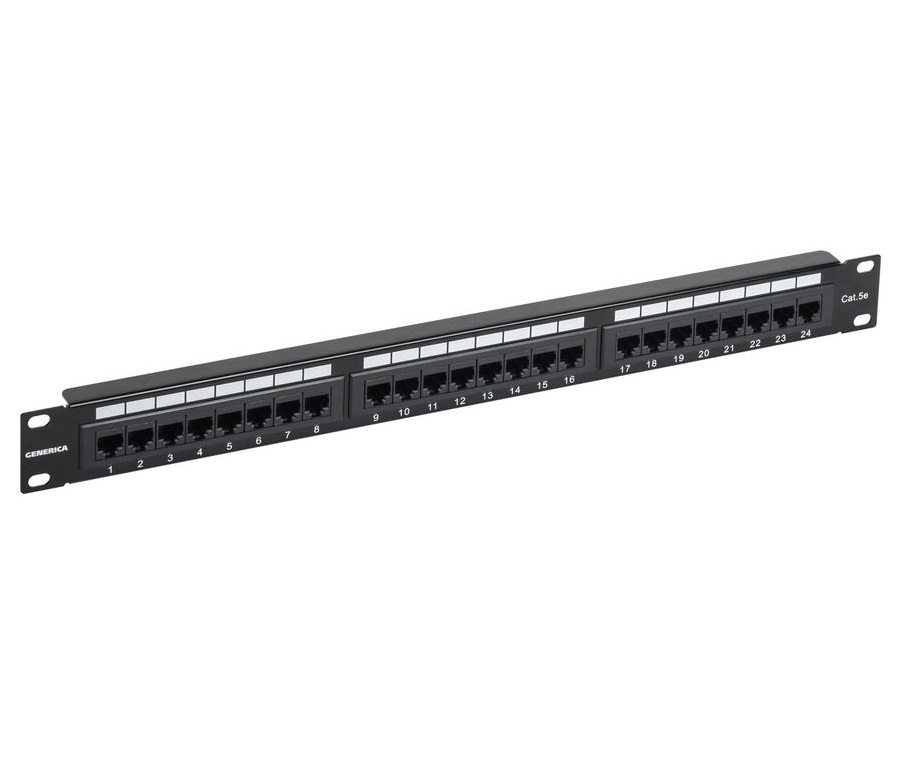 фото Itk патч-панель itk pp24-1uc5eu-k05-g 19" 1u 24xrj45 кат.5e utp