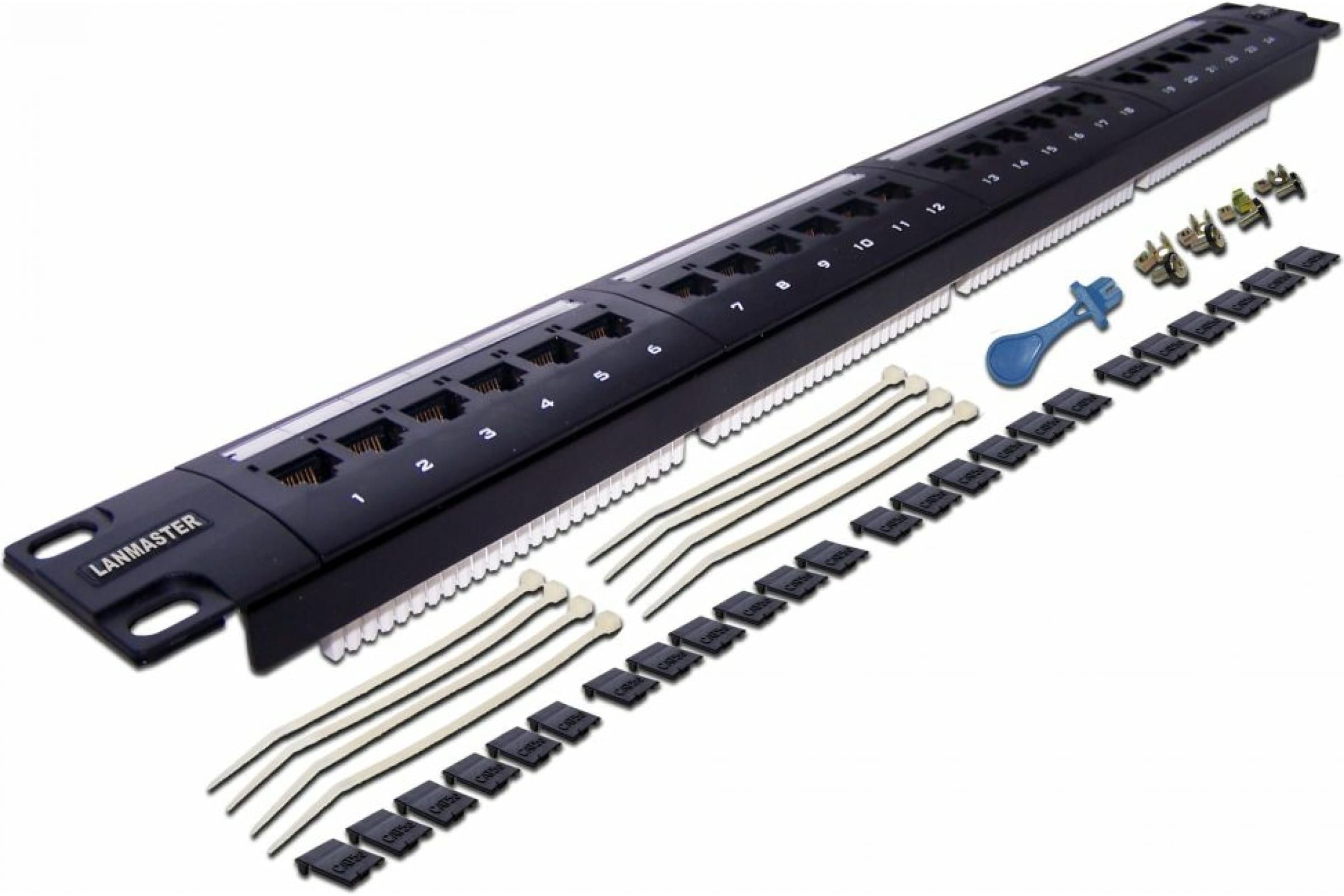 

Lanmaster Патч-панель Lanmaster LAN-PPL24U5E 19" 1U 24xRJ45 кат.5e UTP