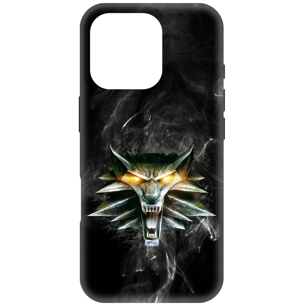 

Чехол-накладка Krutoff Soft Case Ведьмак. Школа Волка для iPhone 16 Pro черный