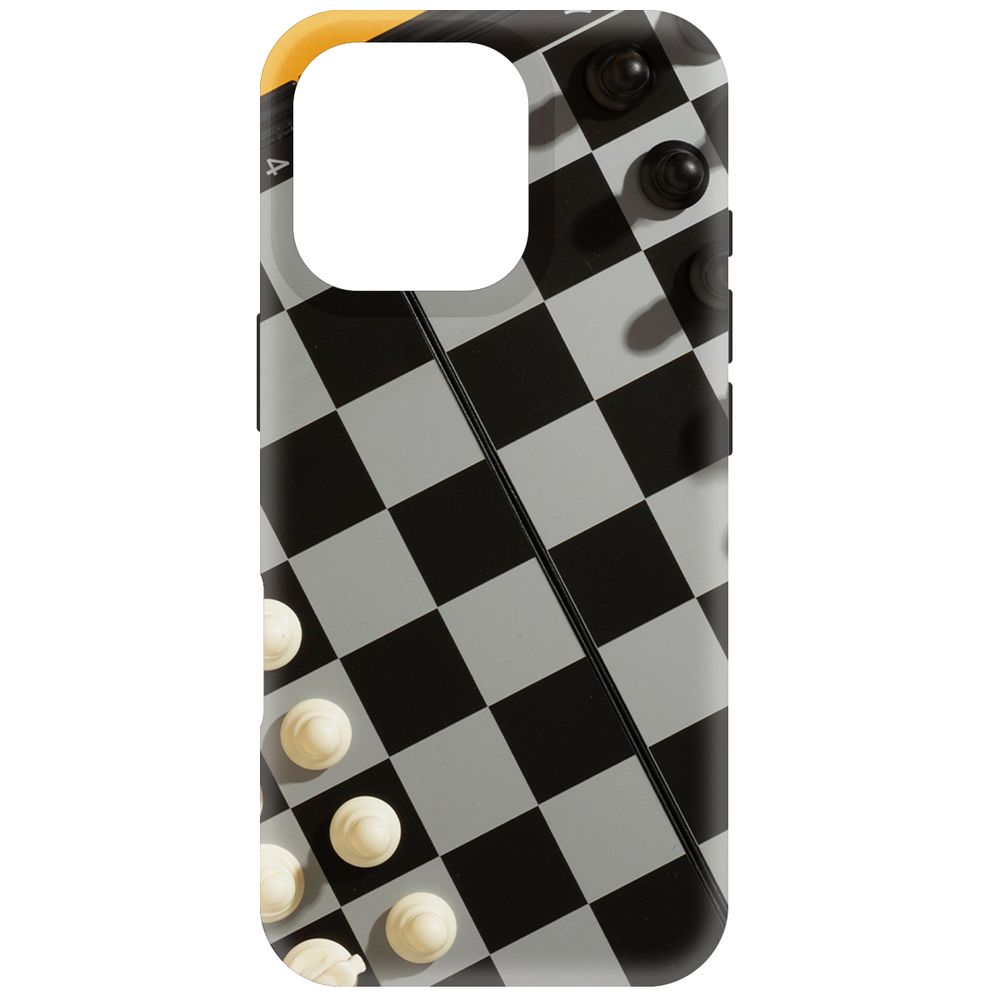 

Чехол-накладка Krutoff Soft Case Шахматы для iPhone 16 Pro черный