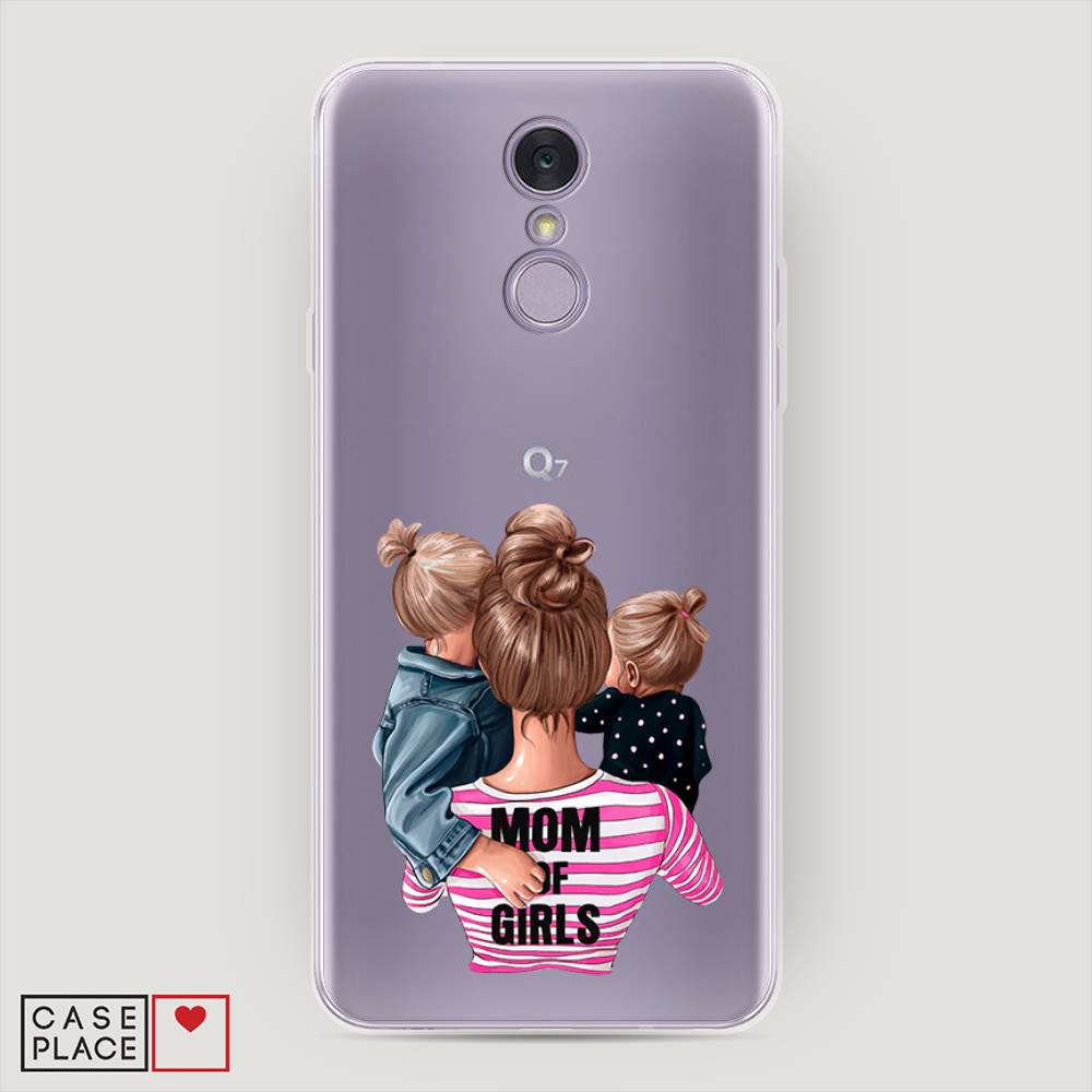 

Чехол Awog на LG Q7 (Plus, Alpha) "Mom of Girls", Синий;розовый;черный, 83550-6