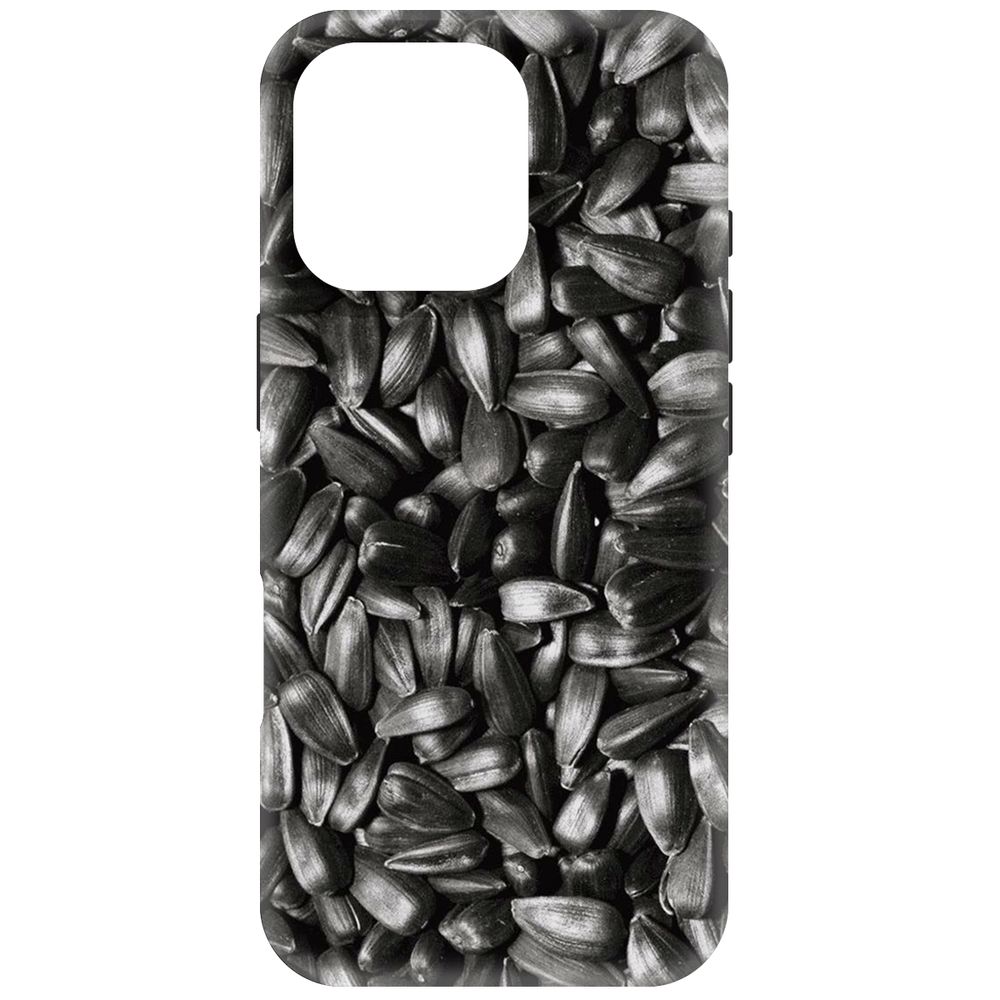 

Чехол-накладка Krutoff Soft Case Семечки для iPhone 16 Pro черный