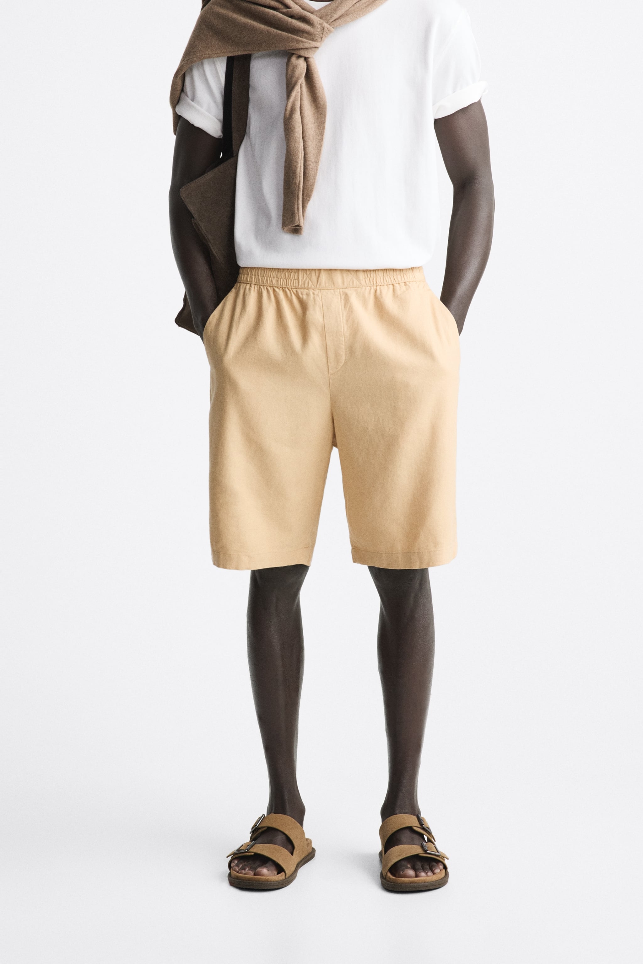 

Шорты мужские ZARA 04302689 бежевые S (доставка из-за рубежа), Бежевый, 04302689