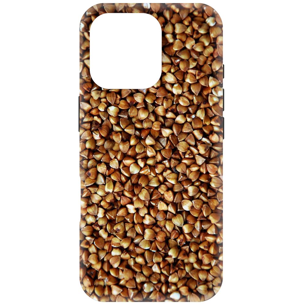 

Чехол-накладка Krutoff Soft Case Гречка для iPhone 16 Pro черный