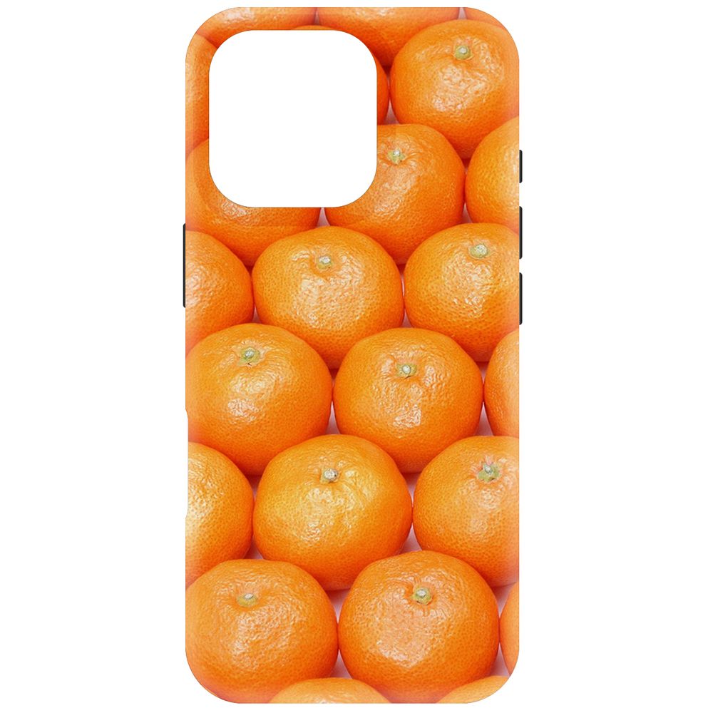

Чехол-накладка Krutoff Soft Case Мандаринки для iPhone 16 Pro черный