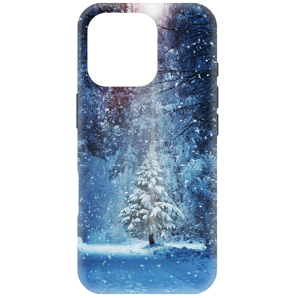 

Чехол-накладка Krutoff Soft Case Лесная ель для iPhone 16 Pro черный