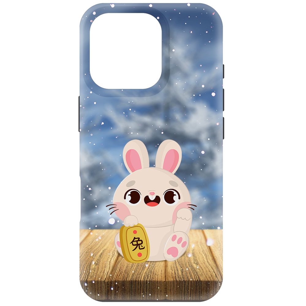 

Чехол-накладка Krutoff Soft Case Год кролика для iPhone 16 Pro черный