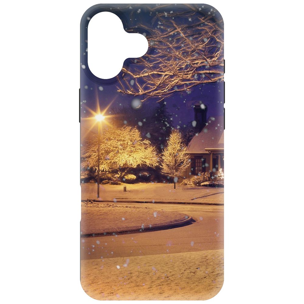 

Чехол-накладка Krutoff Soft Case Зимняя сказка для iPhone 16 Plus черный