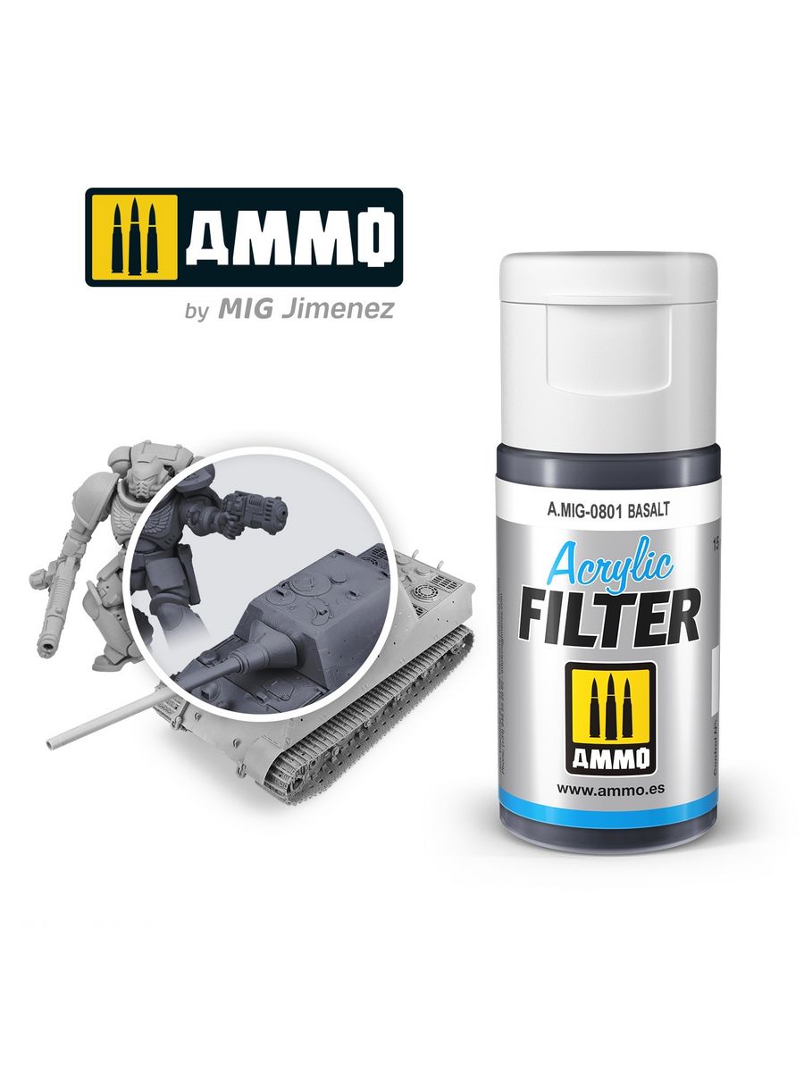 

AMIG0801 Ammo Mig Акриловый фильтр Базальт / ACRYLIC FILTER Basalt