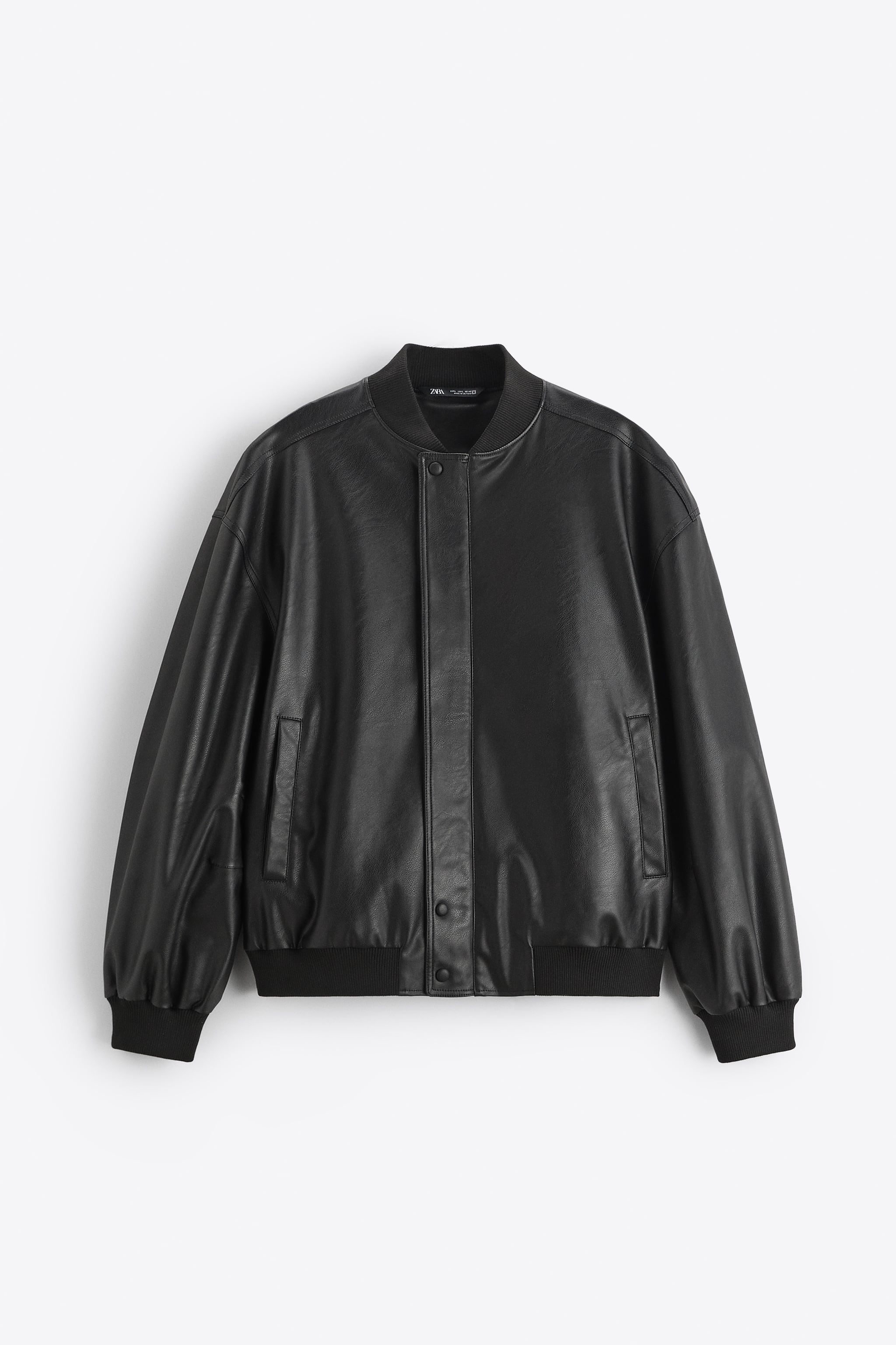 Кожаная куртка мужская ZARA 03046406 черная M (доставка из-за рубежа)