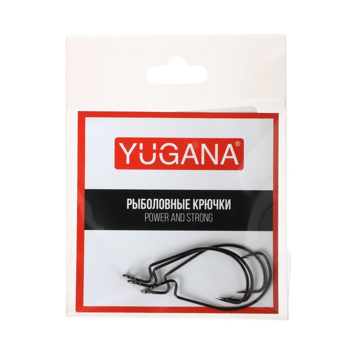 Крючки офсетные YUGANA Wide range worm big eye № 1, 4 шт в упак.