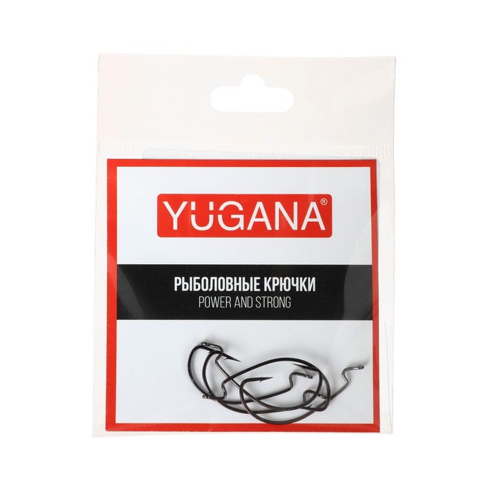 Крючки офсетные YUGANA Wide range worm №6, 5 шт в упак.