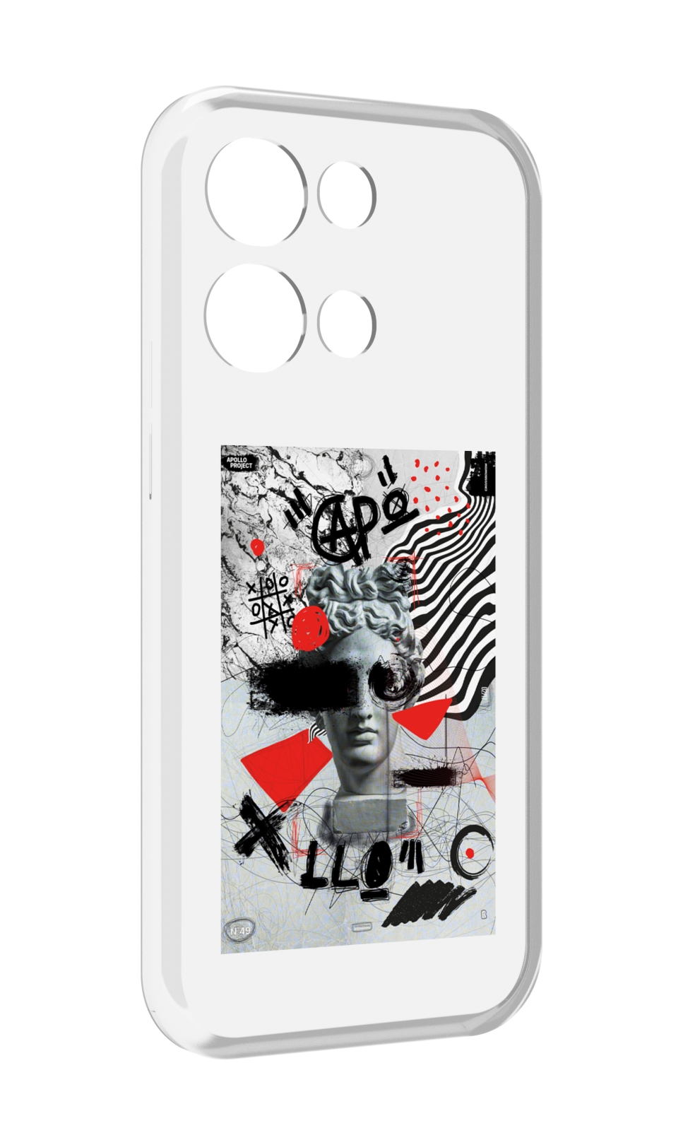 

Чехол MyPads стрит арт статуя для OPPO Reno8 Pro, Прозрачный, Tocco