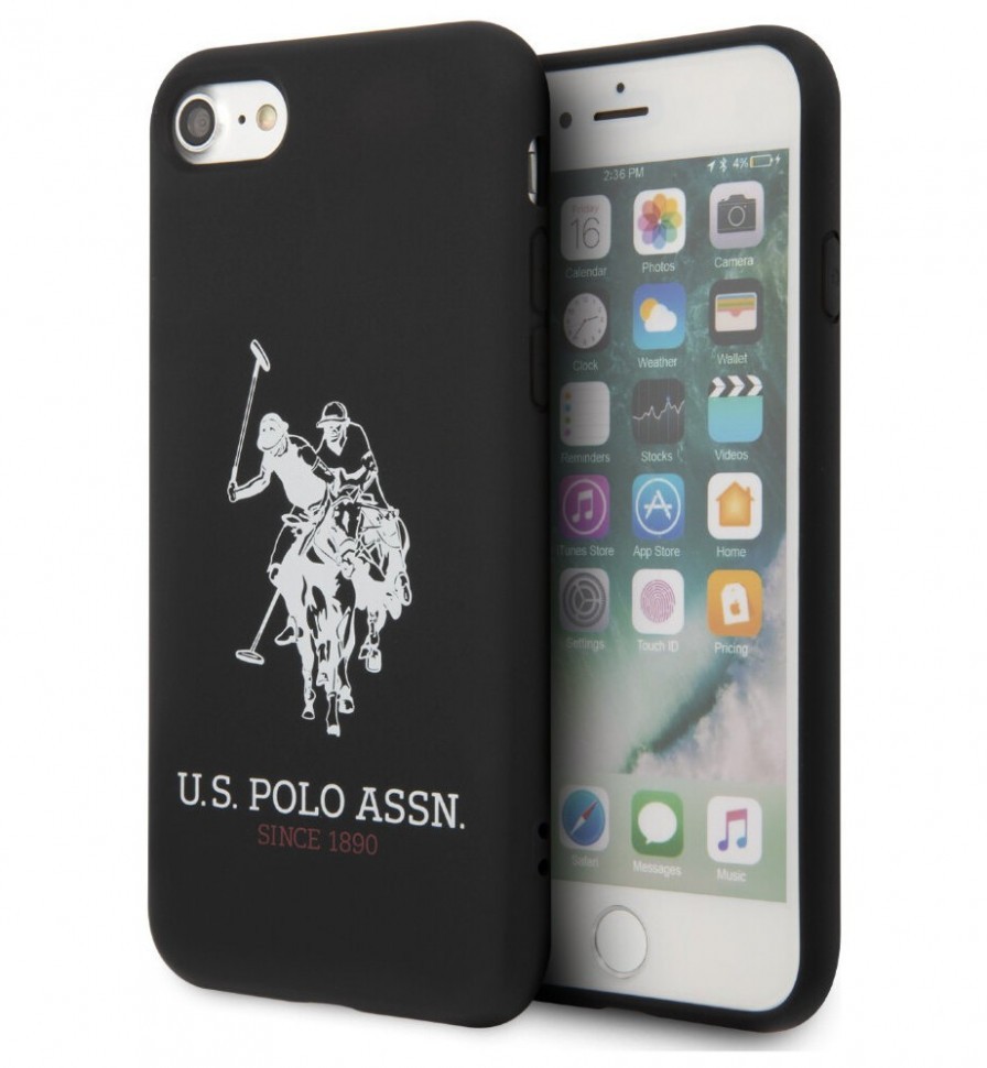 фото Чехол cg mobile u.s. polo assn. liquid silicone big horse iphone se 2020/8/7 черный