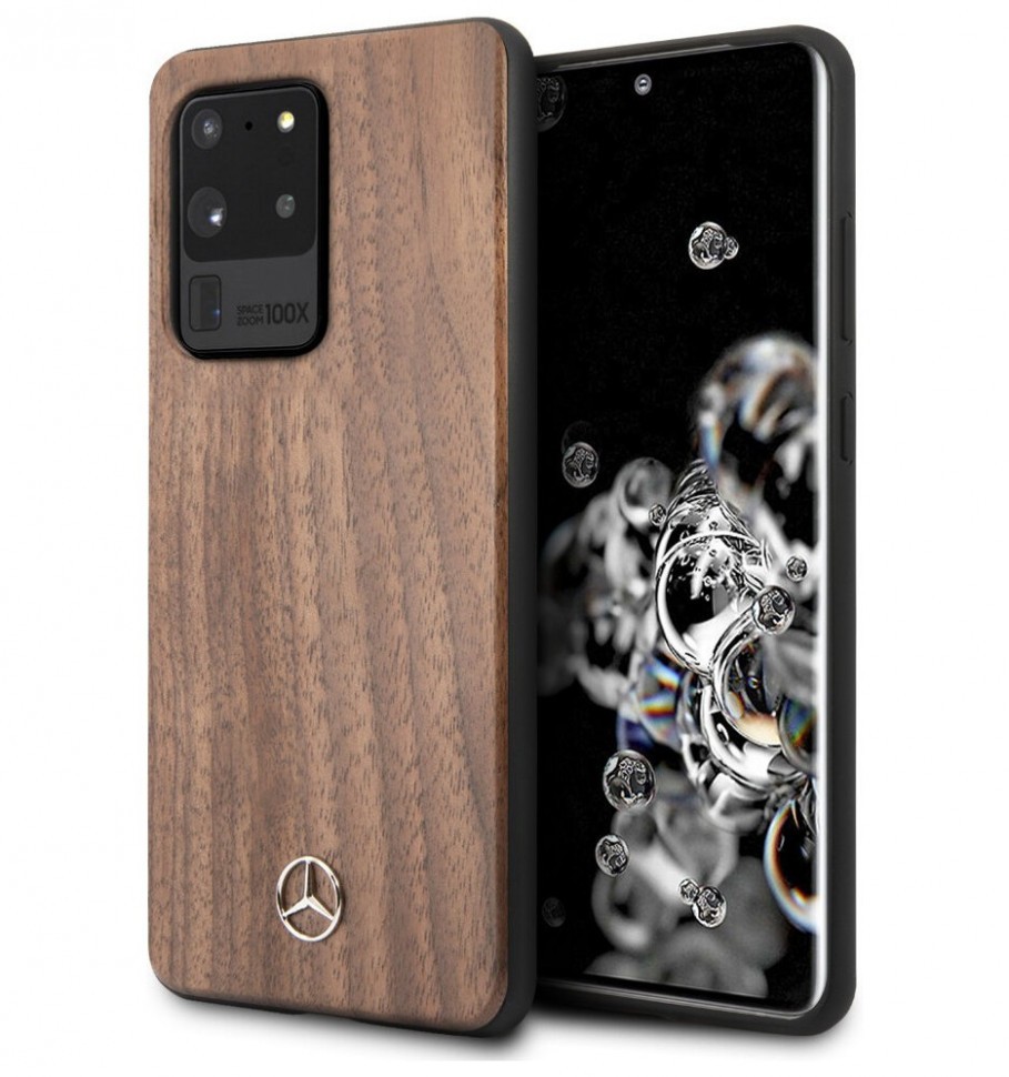 фото Чехол cg mobile mercedes wood galaxy s20 ultra "коричневый орех"