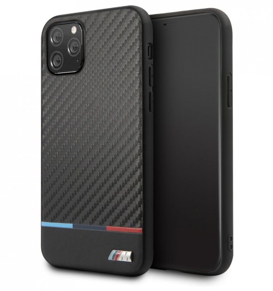 фото Чехол cg mobile bmw m-collection carbon inspiration tricolor iphone 11 pro черный