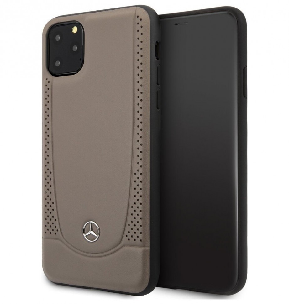 фото Чехол cg mobile mercedes urban smooth/perforated leather iphone 11 pro max коричневый