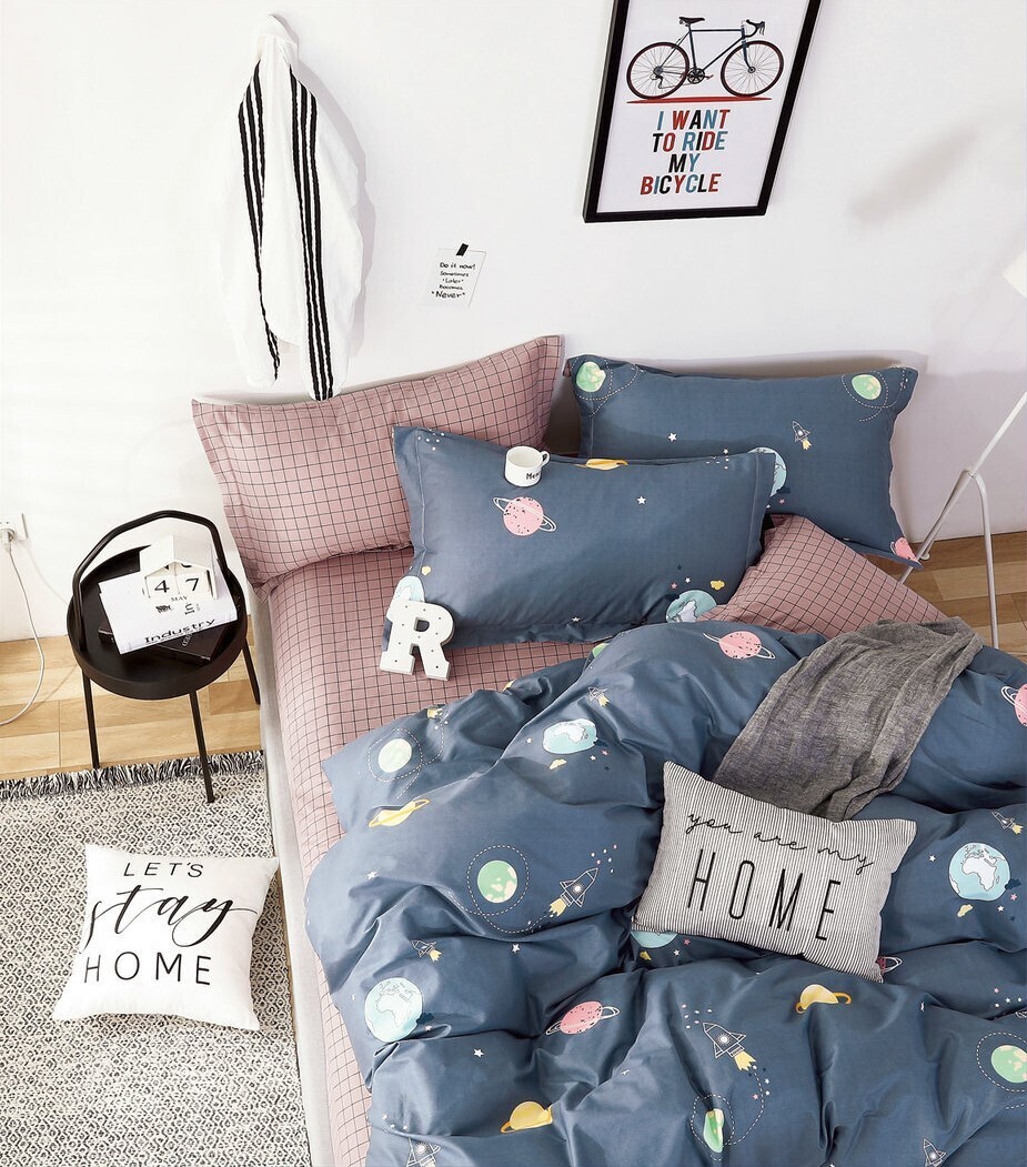 

КПБ 2-спальный РОЗОВЫЕ СНЫ Хлопок Наволочки-50x70см Простыня-200x220см-Стандартная