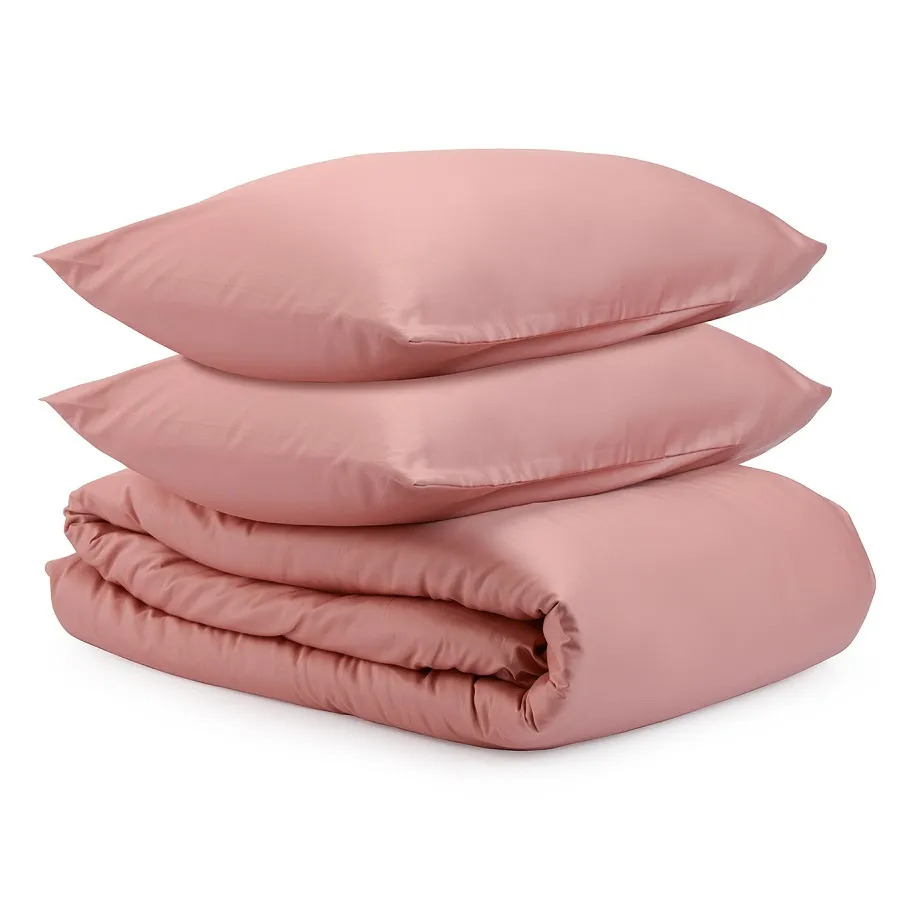 Комплект постельного белья из сатина темно-розового цвета из коллекции Essential Tkano