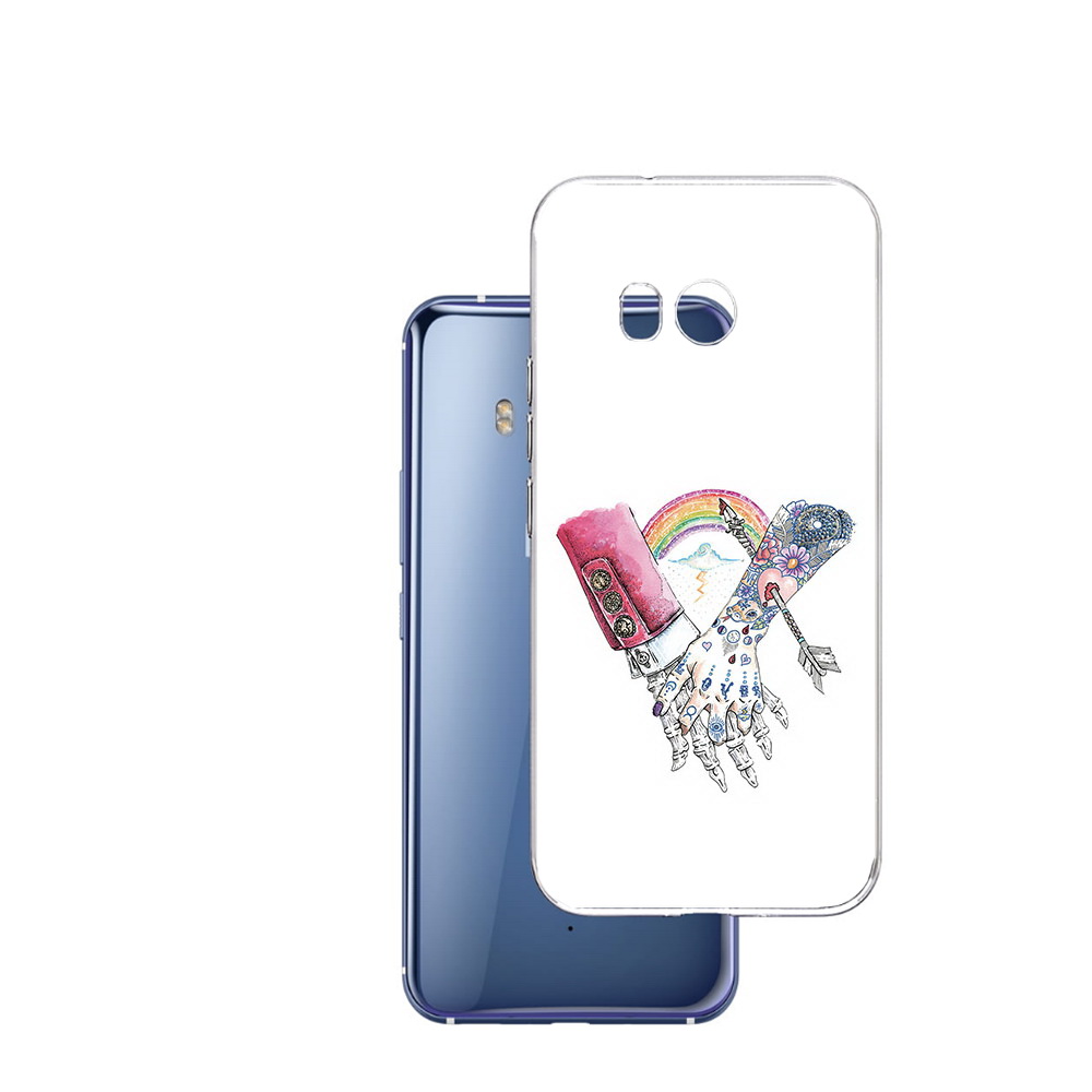 

Чехол MyPads Tocco для HTC U11 абстракция руки в татуировках, Прозрачный, Tocco